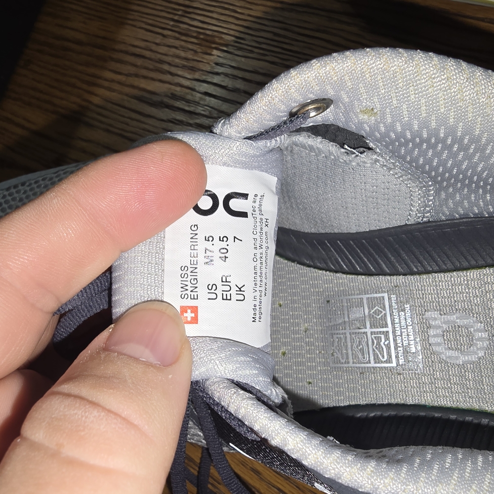 On Running Men's Athletic Shoes in Gray and Yellow - Picture 6 of 7